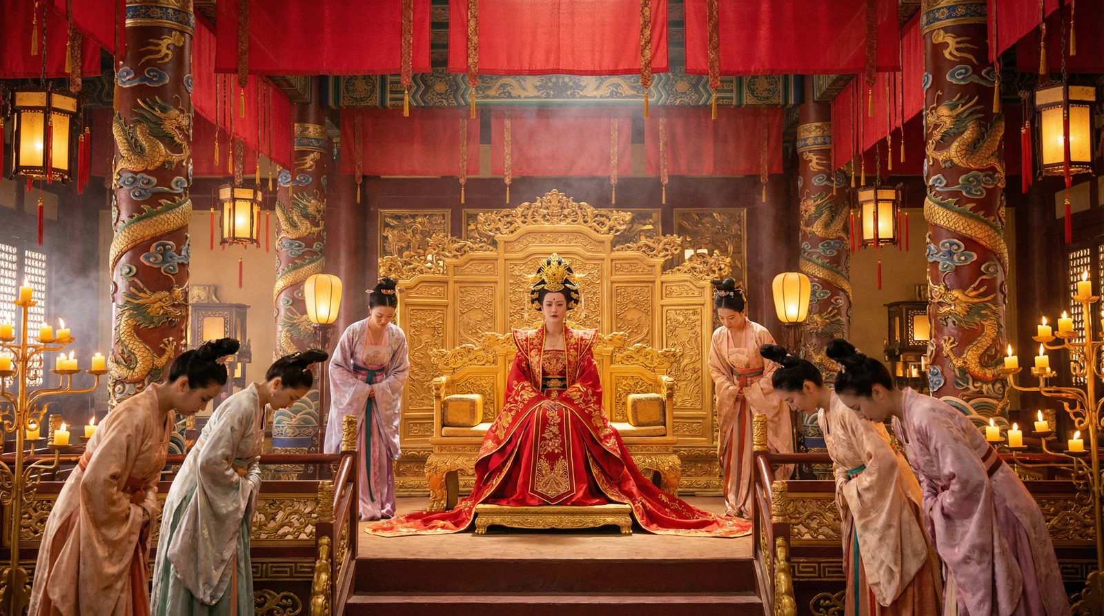 糖心vlog古装宫廷大戏拍摄现场皇后登基场景